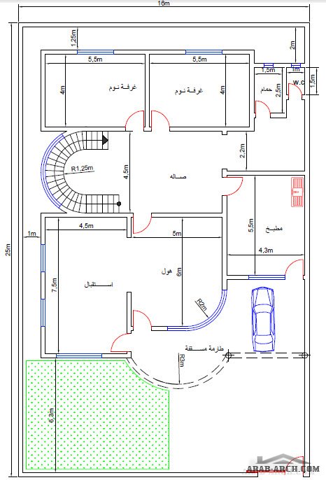 خرائط منازل 400 متر مربع - منازل بمساحات شاسعه 4737 9