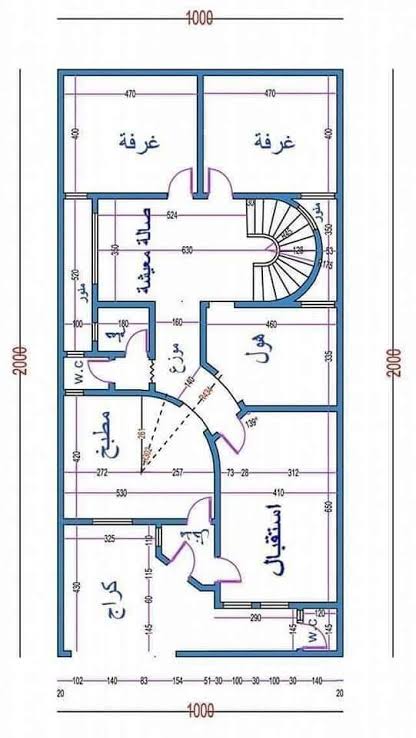 خرائط منازل صغيرة 150 متر - رسومات منازل 150 متر 10344 3